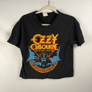 Ozzy Osbourne No More Tours 2018 Black Band Tee Concert T-Shirt CROPPED